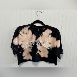 Barstool Sports Call Her Daddy Tie Dye Crop Tee Tan Black Size S